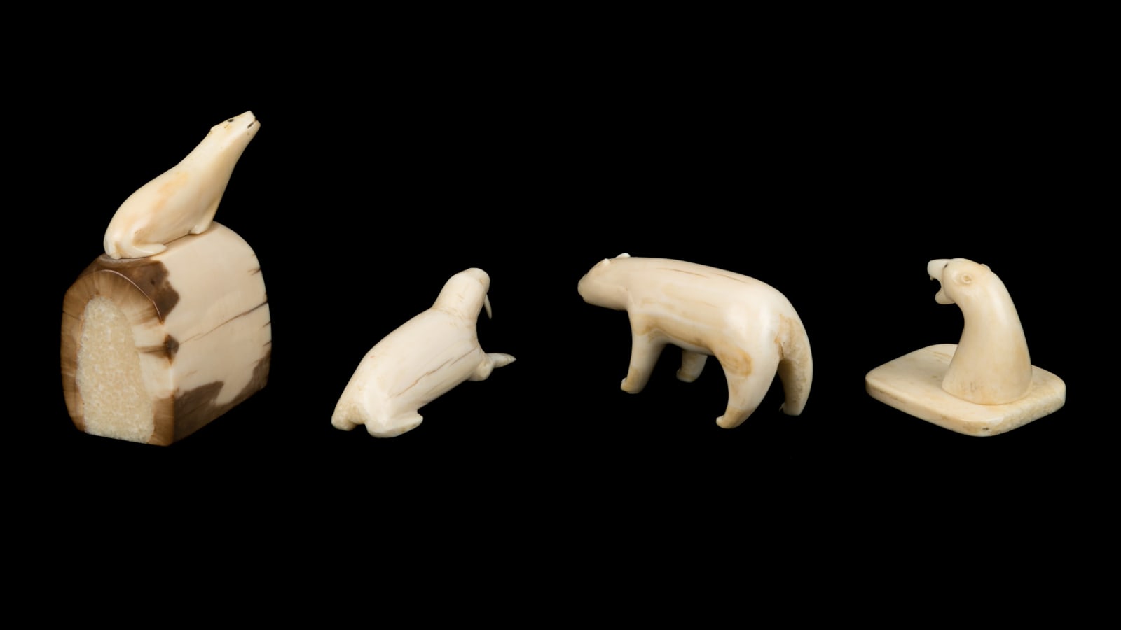 UNIDENTIFIED ALASKAN AND INUIT ARTISTS, CENTRAL / EASTERN CANADIAN ARCTIC, Four Arctic Animals, early 1950s