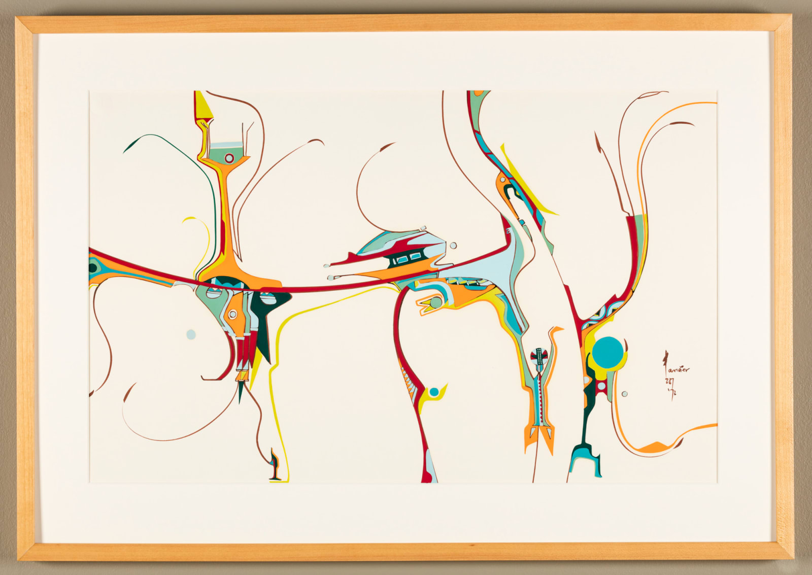 ALEX JANVIER, C.M., A.O.E., R.C.A., (1935-2024), DENE SULINE AND SAULTEAUX, COLD LAKE, AB, The Caller, 1972