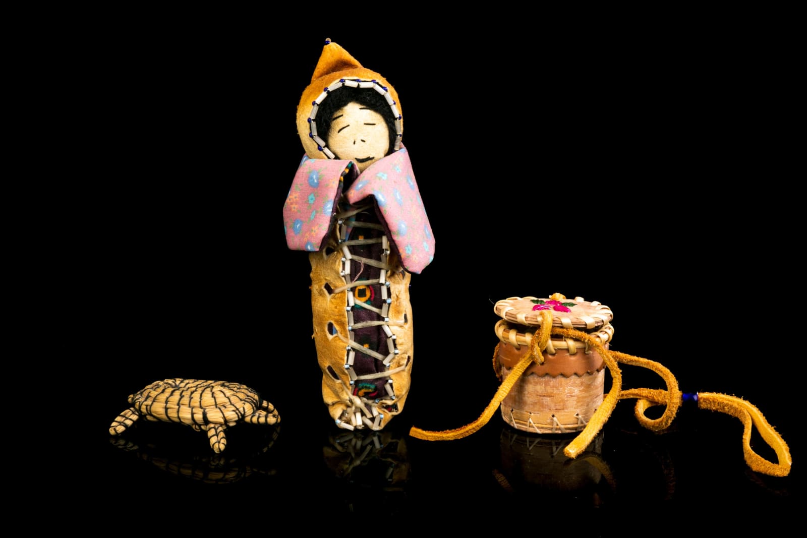 YVONNE NANDE, DENE, ACHO DENE KOE FIRST NATION, FORT LAIRD, NORTHWEST TERRITORIES and TWO UNIDENTIFIED FIRST NATIONS ARTISTS, PROBABLY ANISHINAABE, Three Model Objects