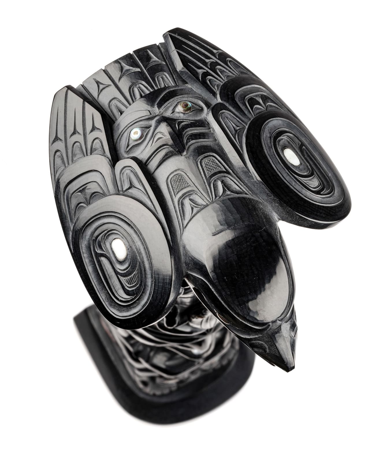 CHRISTIAN WHITE (1962-) OLD MASSET, HAIDA GWAII, Eagle Clan Ancestress Model Totem Pole, 2014