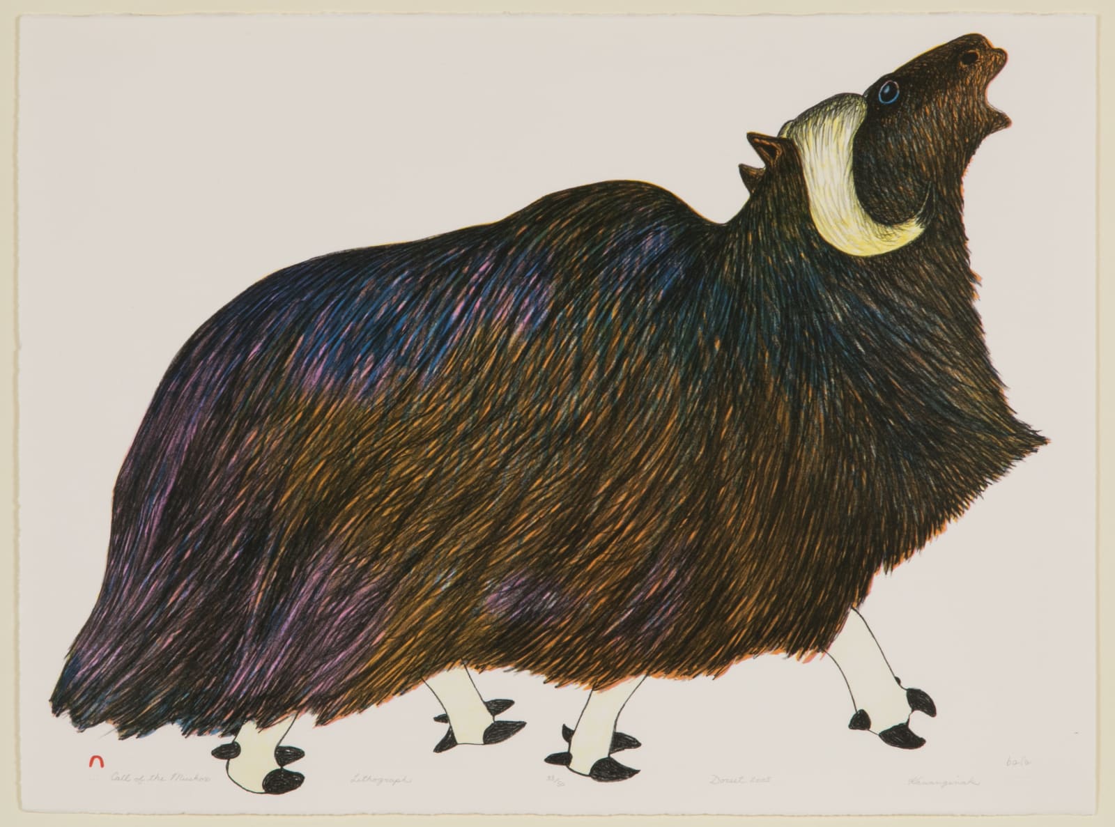 KANANGINAK POOTOOGOOK, R.C.A. (1935-2010) KINNGAIT (CAPE DORSET), Call of the Muskox, 2005 #1