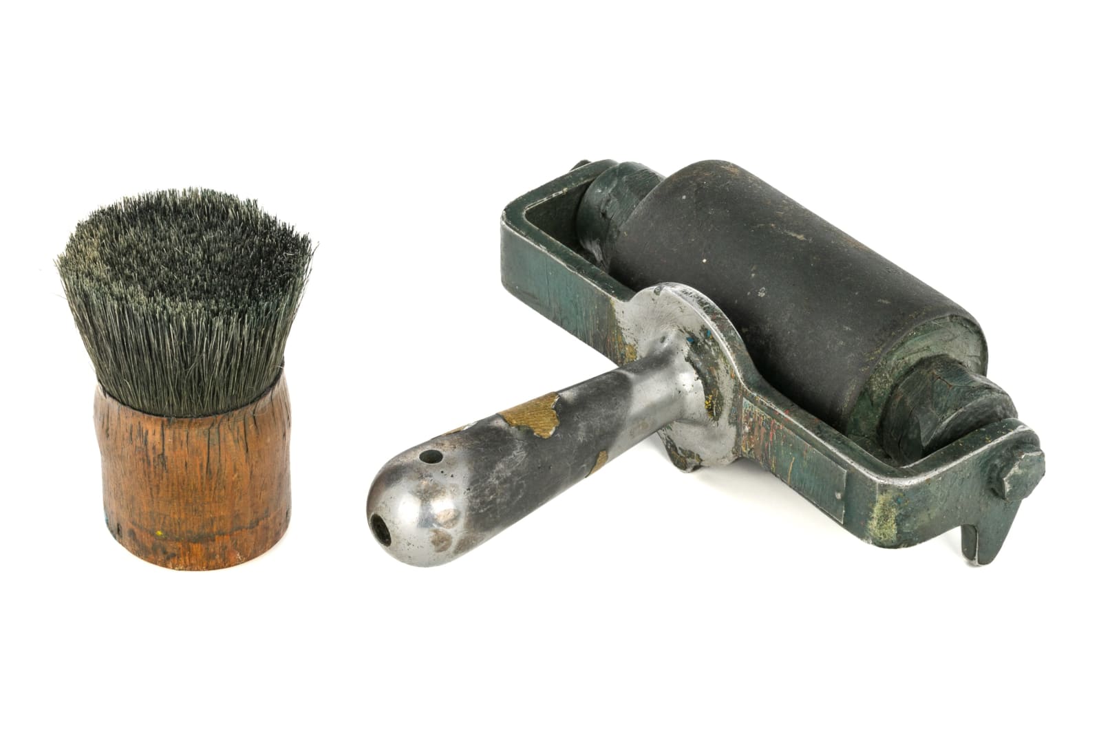 Stencil Brush and Brayer (Ink Roller) from Kinngait, c. 1985