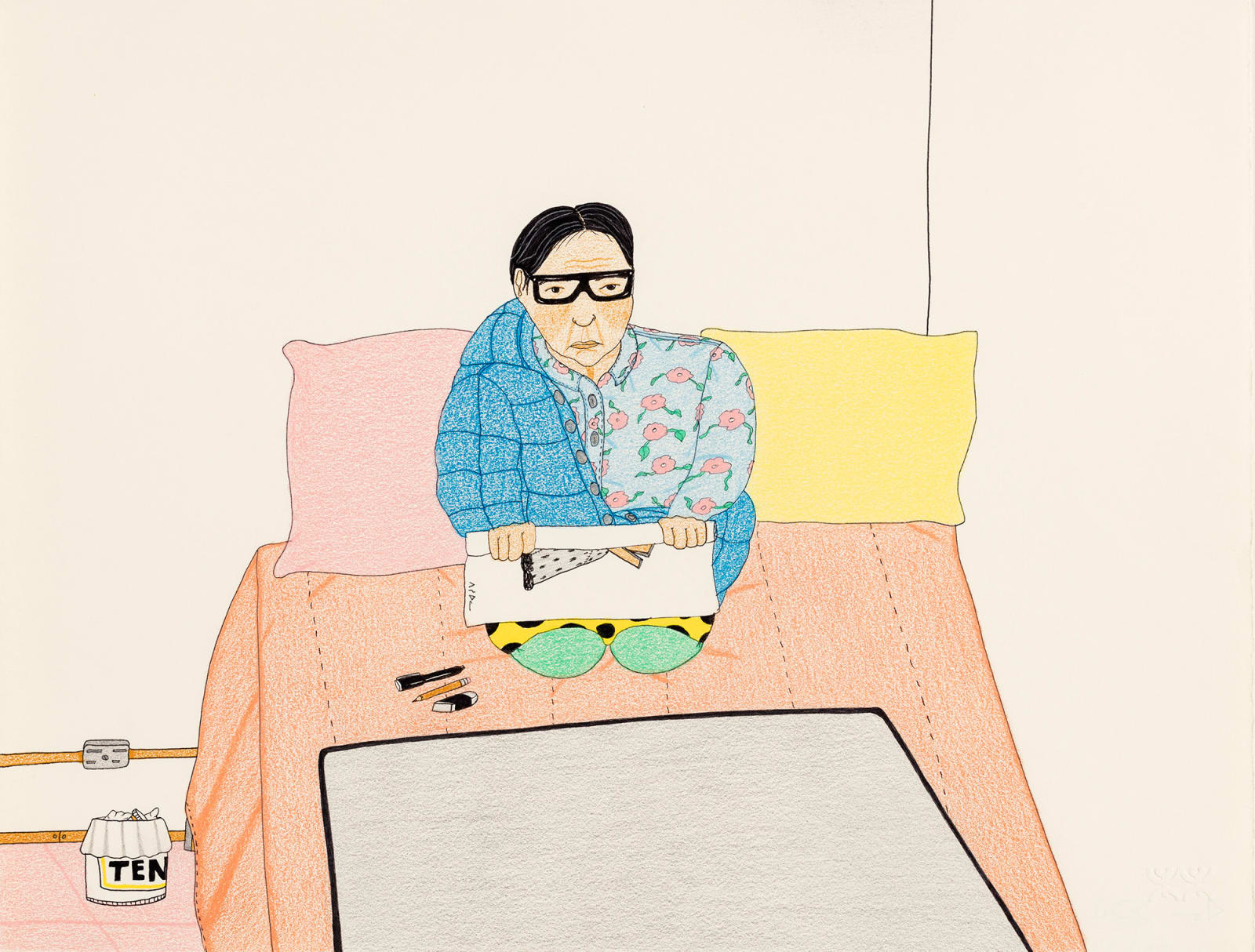 ANNIE POOTOOGOOK (1969-2016) KINNGAIT (CAPE DORSET), Portrait of My Grandmother Pitseolak, 2011