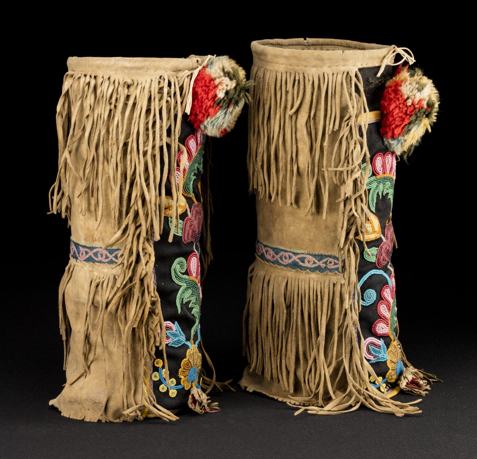 UNIDENTIFIED MAKER, DENE (ATHABASKAN / ATHAPASKAN), Beaded Leggings, c. 1890
