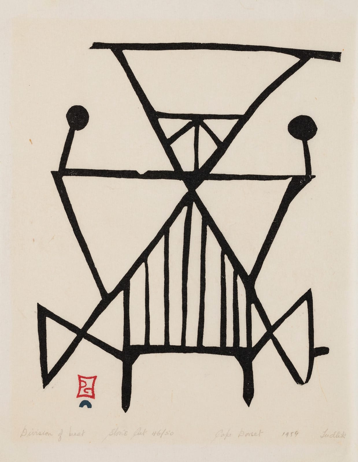 TUDLIK (1890-1966) KINNGAIT (CAPE DORSET), Division of Meat, 1959 #24