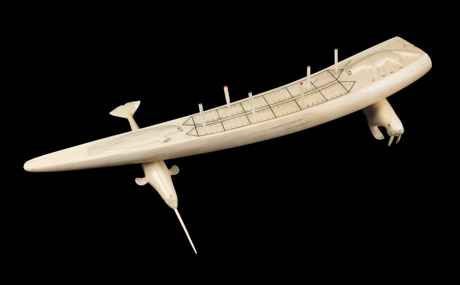 UNIDENTIFIED ARTIST, EASTERN CANADIAN ARCTIC, POSSIBLY KIMMIRUT (LAKE HARBOUR), Cribbage Board, c. 1940-50