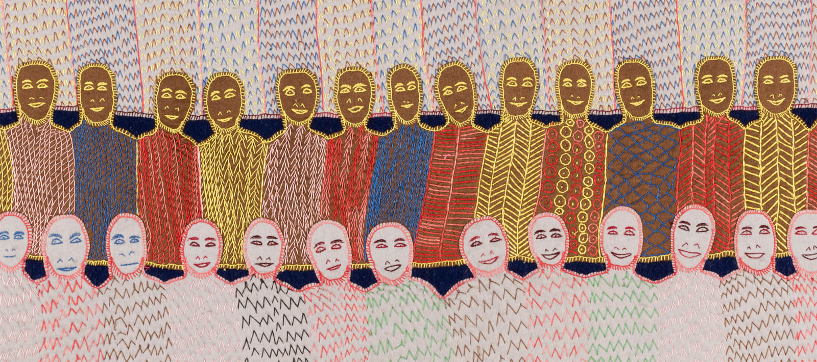 MARION TUU'LUQ, R.C.A. (1910-2002) QAMANI'TUAQ (BAKER LAKE), Crowd of People, 1974