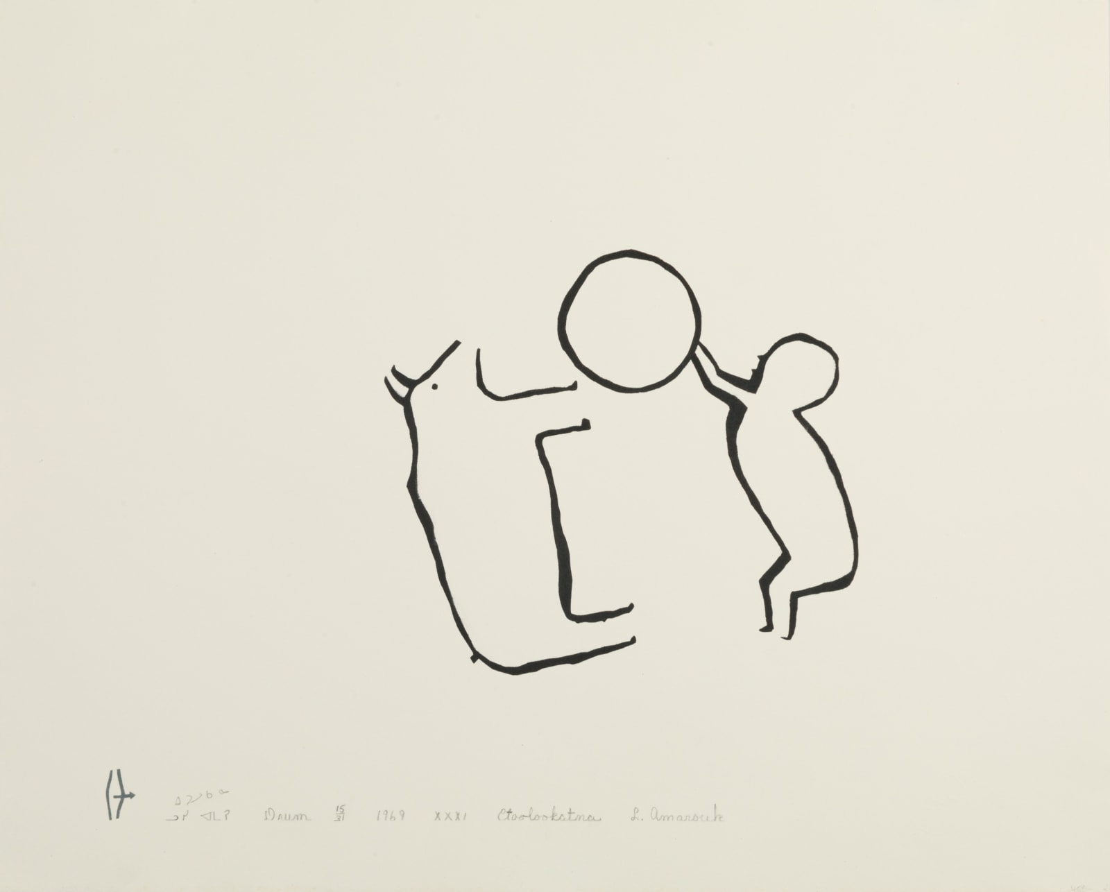 MARTHA ITTULUKA'NAAQ (1912-1981) BAKER LAKE (QAMANI’TUAQ), Drum, 1969 (1970 #25)