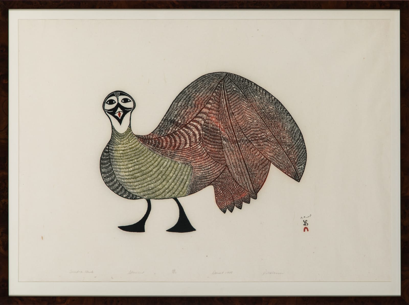 PITALOOSIE SAILA, R.C.A. (1942-2021) KINNGAIT (CAPE DORSET), Tundra Hawk, 1975 #26