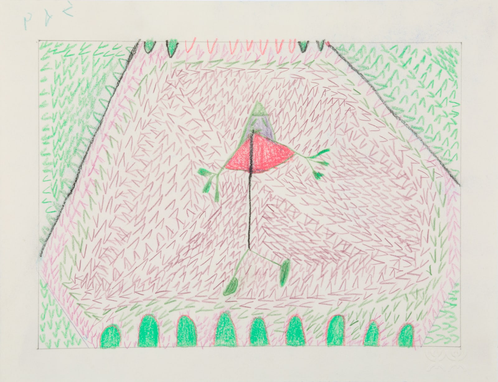 SHEOJUK ETIDLOOIE (1932-1999) KINNGAIT (CAPE DORSET), Untitled (Figure in a Tent), 1997-99