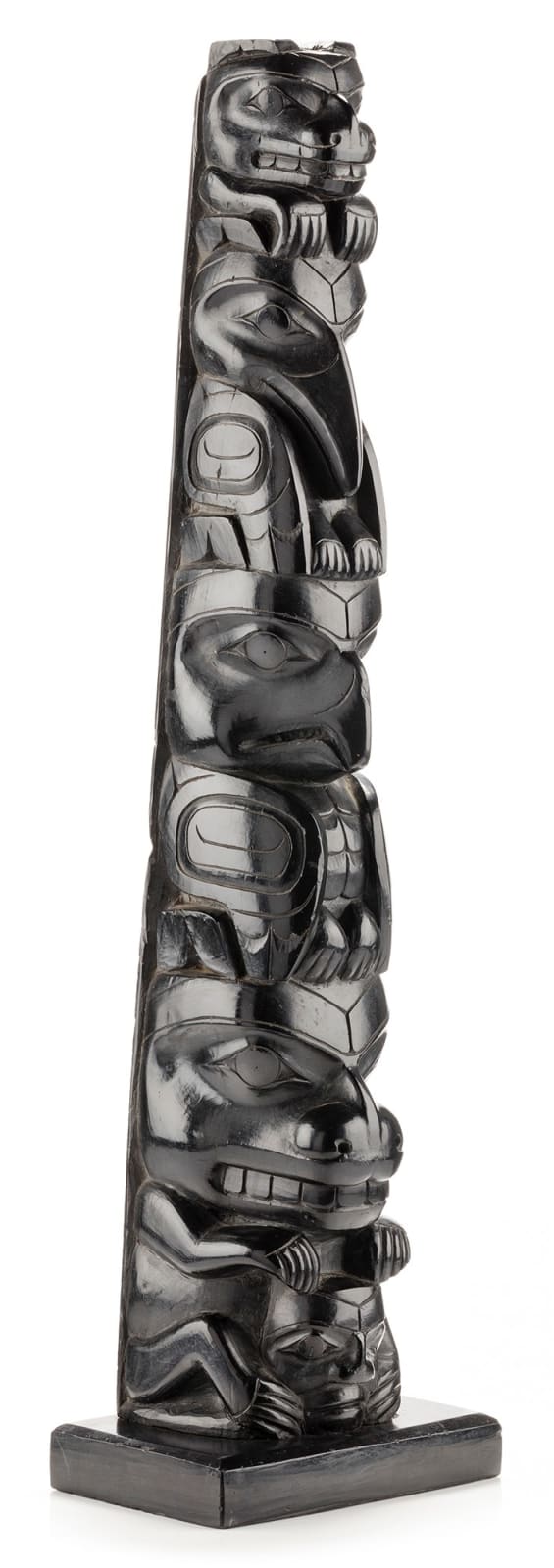 UNIDENTIFIED HAIDA ARTIST, Probably MASSET, HAIDA GWAII, Hollow Back Model Totem Pole, c. 1890