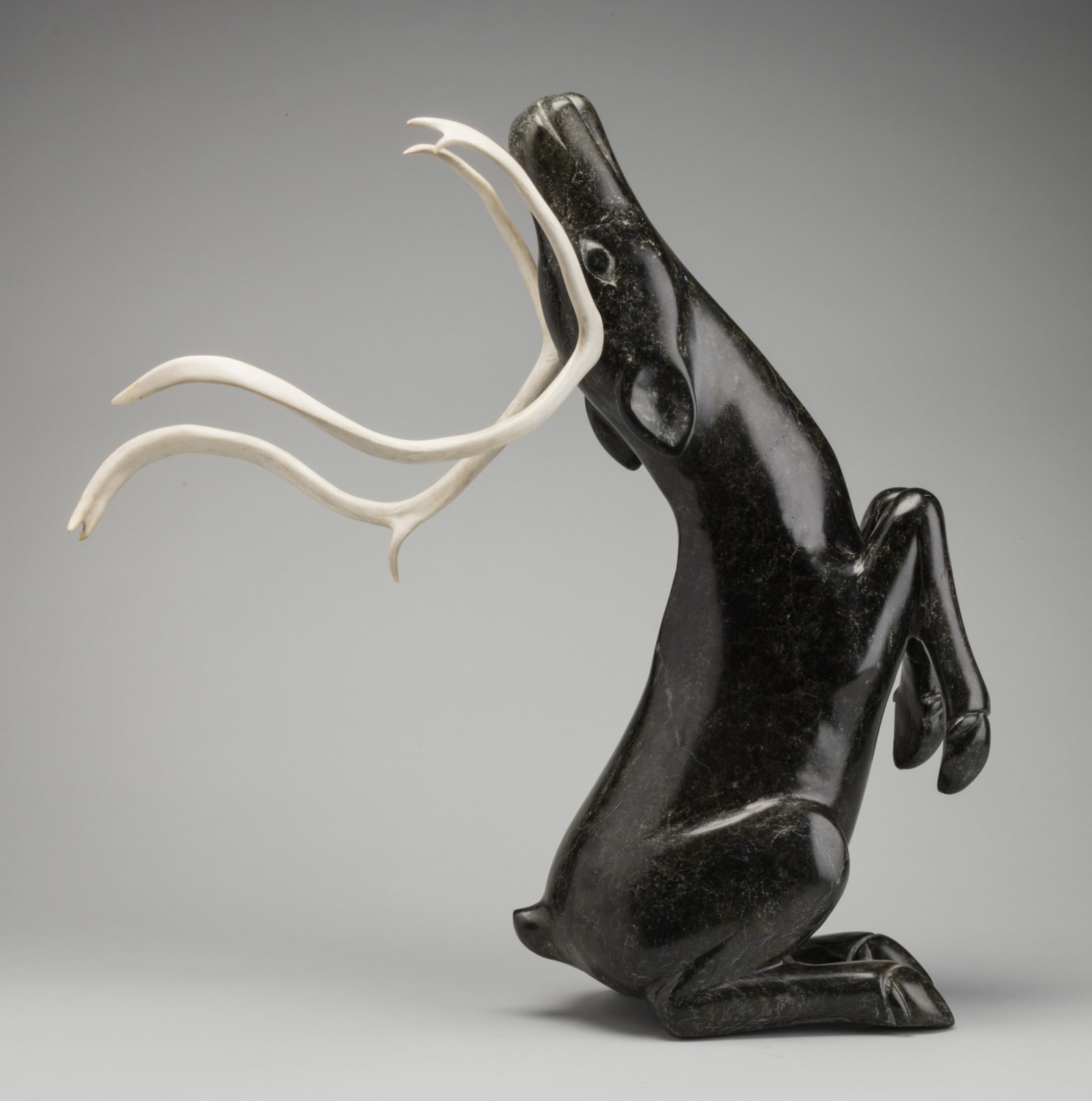 SANGANI OSUITOK (1961-2011) and OSUITOK IPEELEE, R.C.A. (1923-2005) KINNGAIT (CAPE DORSET), Rearing Caribou, c. 1985-6