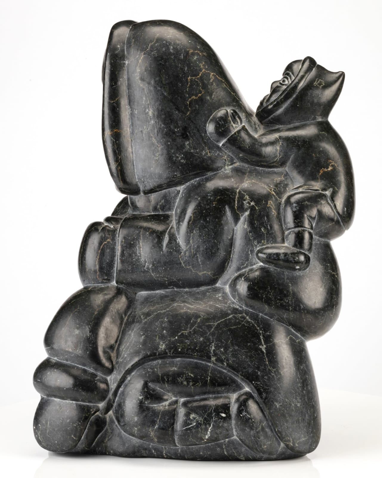 ABRAHAM TALIRUNILI P.O.V. (1927-1994) INUKJUAK (PORT HARRISON), Kneeling Mother with Two Children, 1980