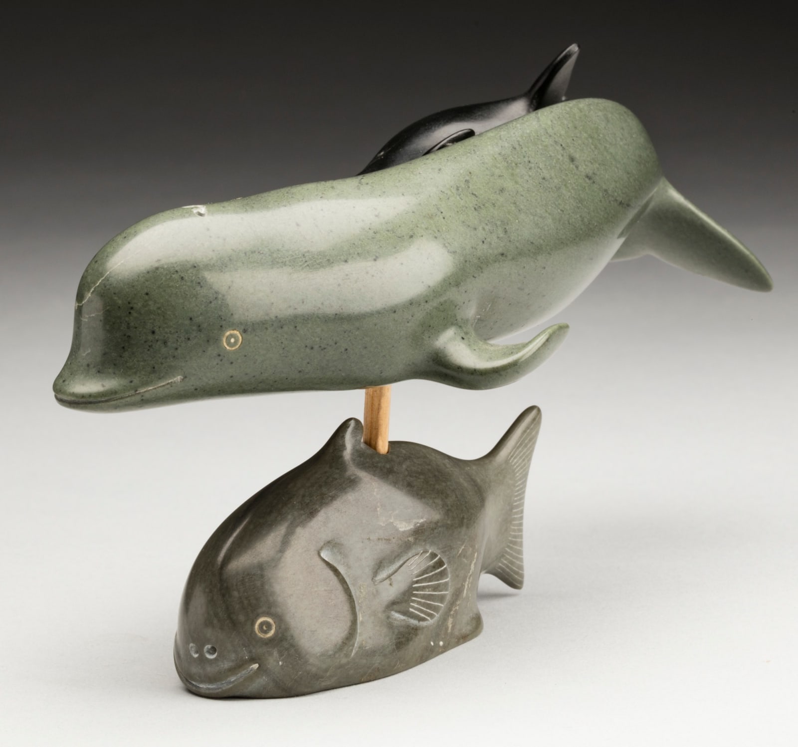 JOHNNY MEEKO SR. (1933-) SANIKILUAQ (BELCHER ISLANDS), Fish and Whales, 1968