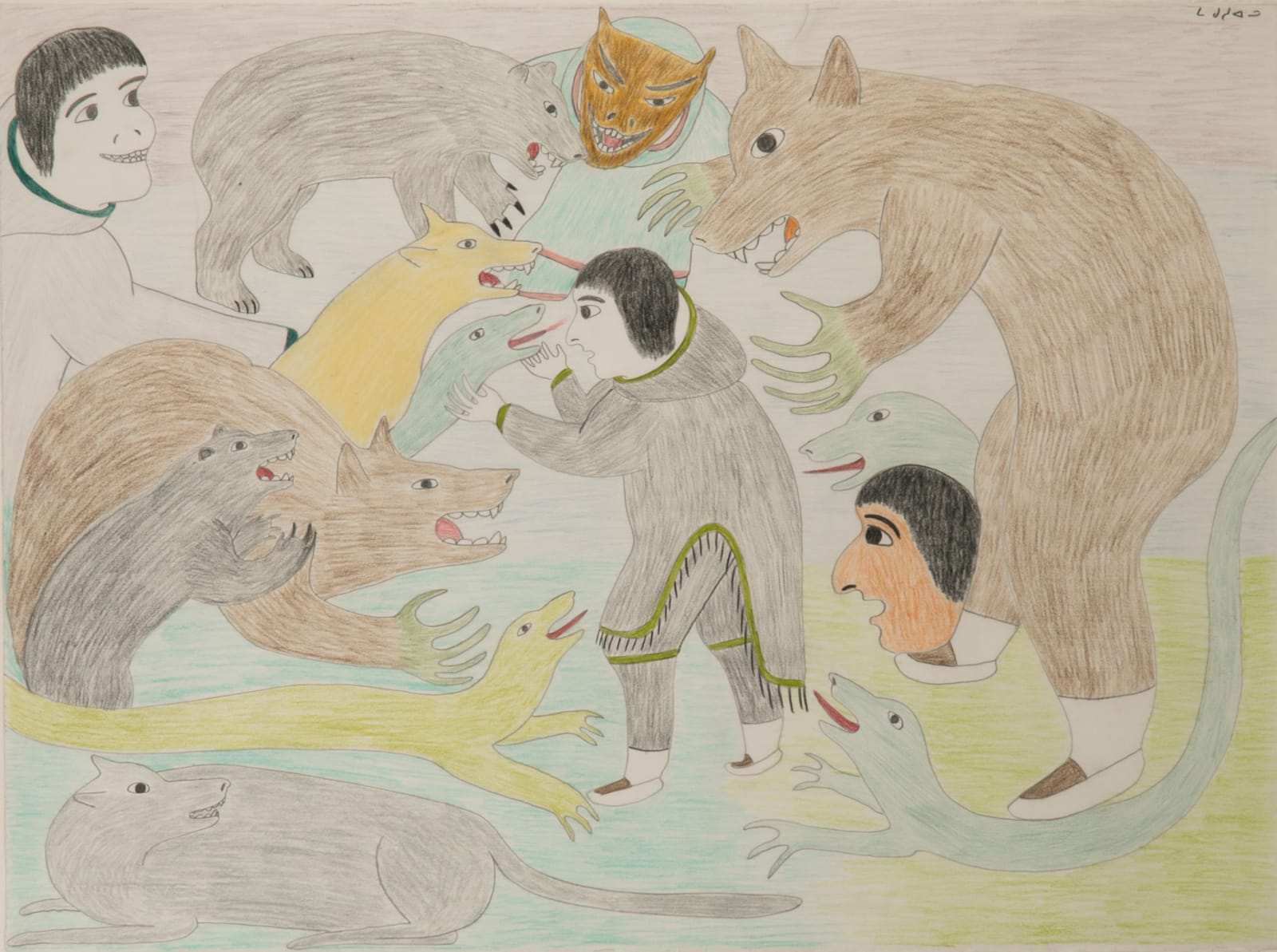 VICTORIA MAMNGUQSUALUK (1930-2016) QAMANI'TUAQ (BAKER LAKE), Untitled (Scene from the Story of Qiviuq)