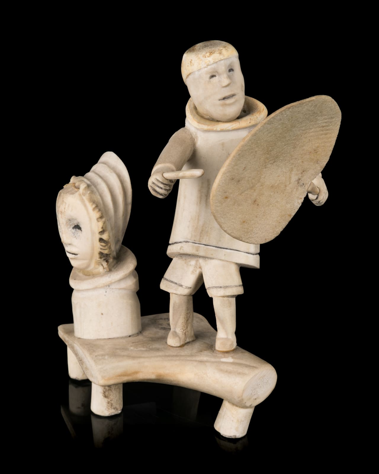 ROMEO EEKERKIK (1923-1983) ARVIAT (ESKIMO POINT), Drum Dancer Conjuring Spirit, late 1970s / early 1980s