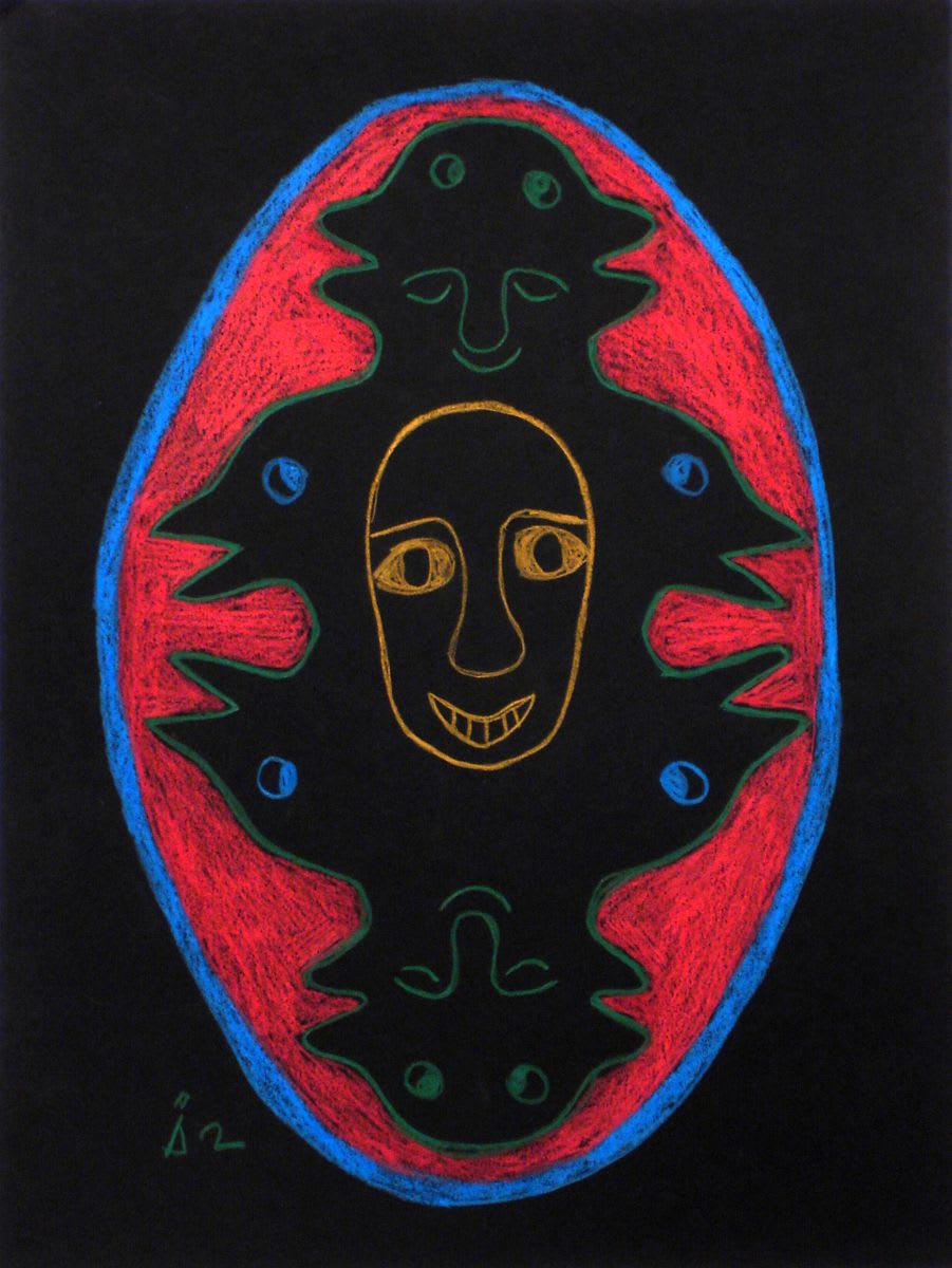IRENE AVAALAAQIAQ TIKTAALAAQ (1941-) QAMANI'TUAQ (BAKER LAKE), Spirit Figure in a Cartouche, 2005