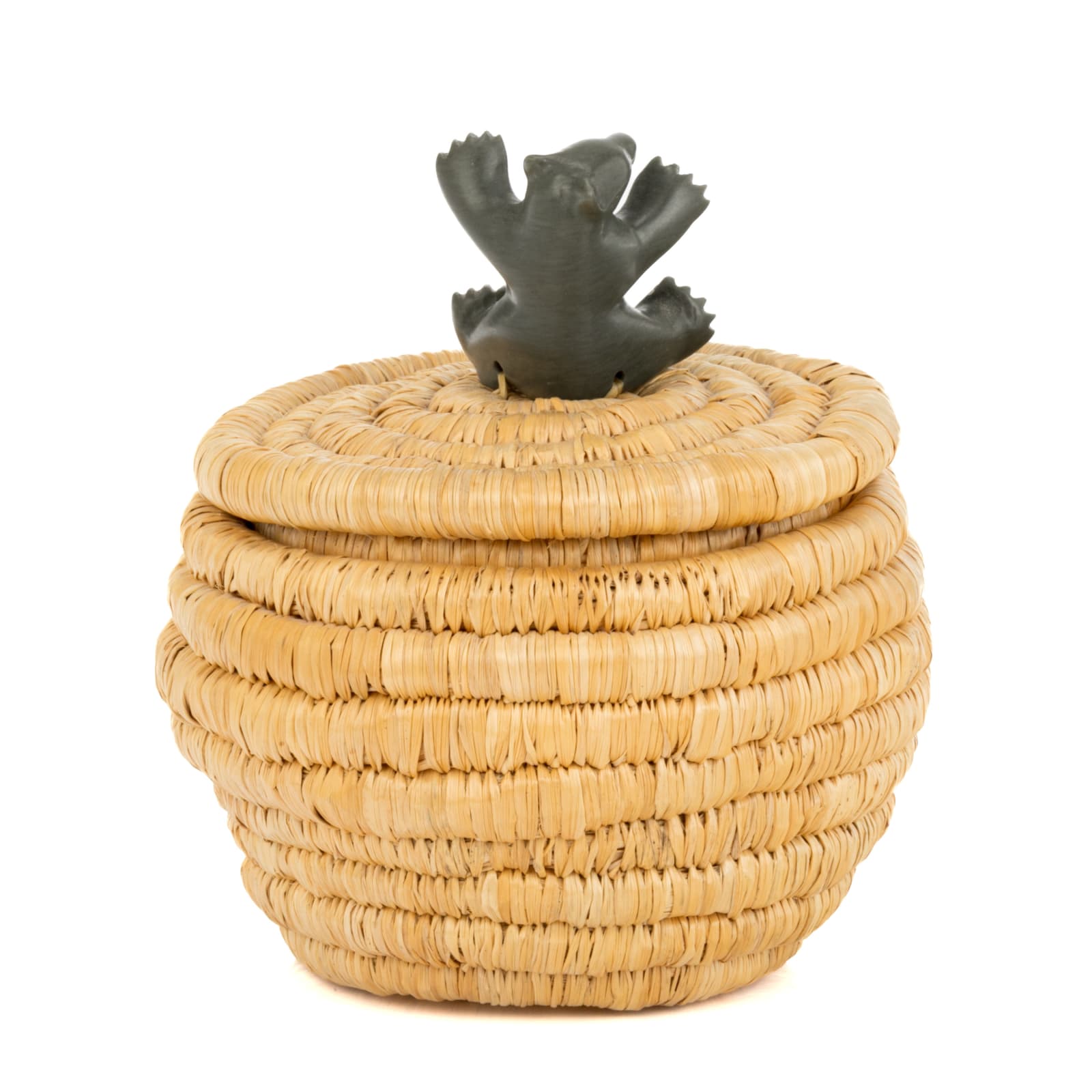 LUCY KUMARLUK, UMIUJAQ, Basket with Polar Bear Cub Knop, 2009