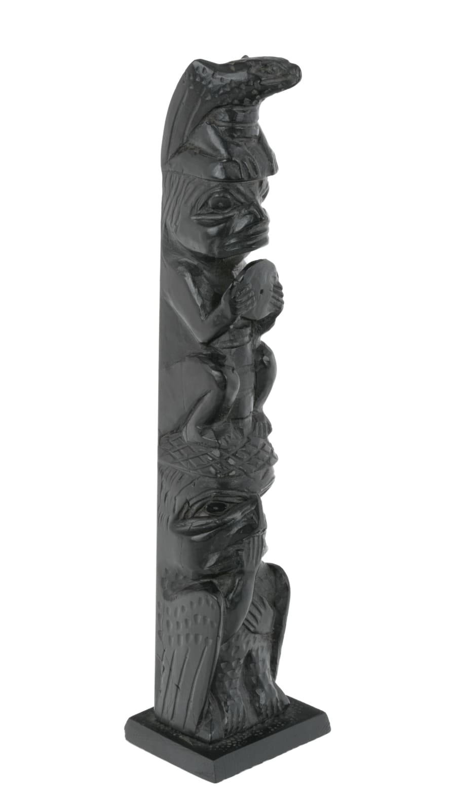 CAPTAIN ANDREW BROWN (1879-1962), HAIDA, MASSET, HAIDA GWAII, Model Totem Pole, c. 1950s