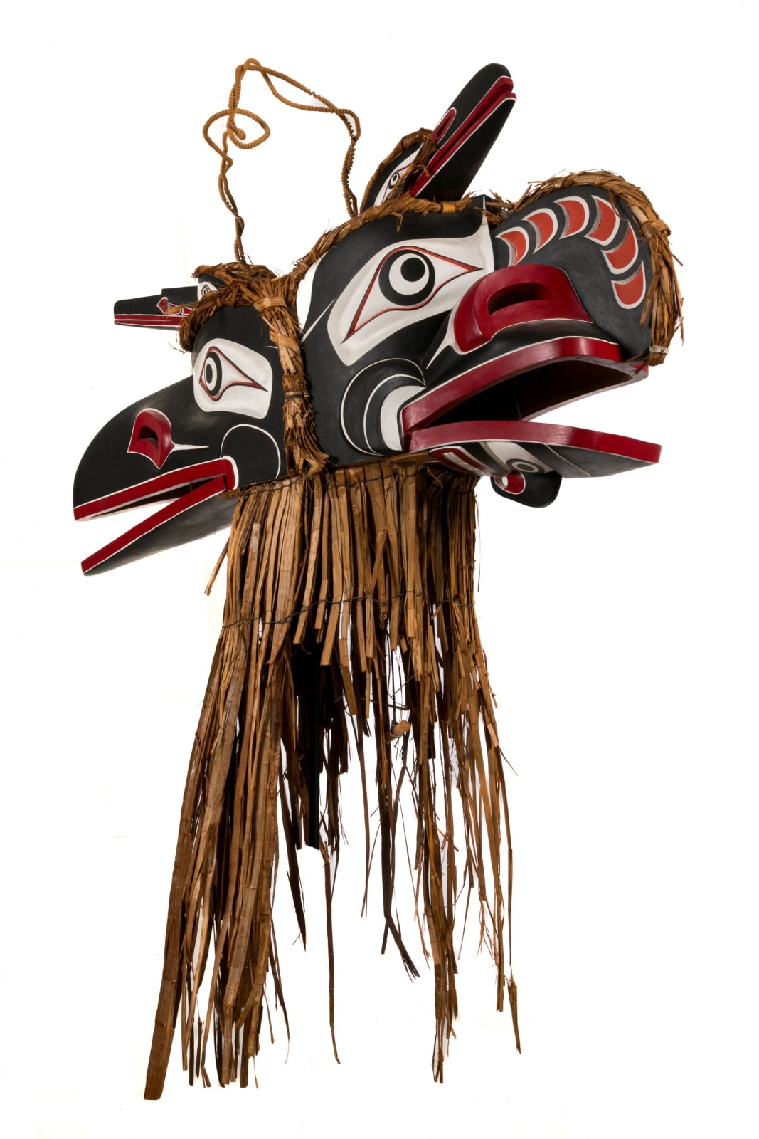 TONY GULBRANDSEN (1962-) TSIMSHIAN, Kwakwa̱ka̱ʼwakw Style G̲a̱luḵwiwe (Crooked Beak of Heaven) and Huxwhukw (Hok Hok) Double Mask, 1990s