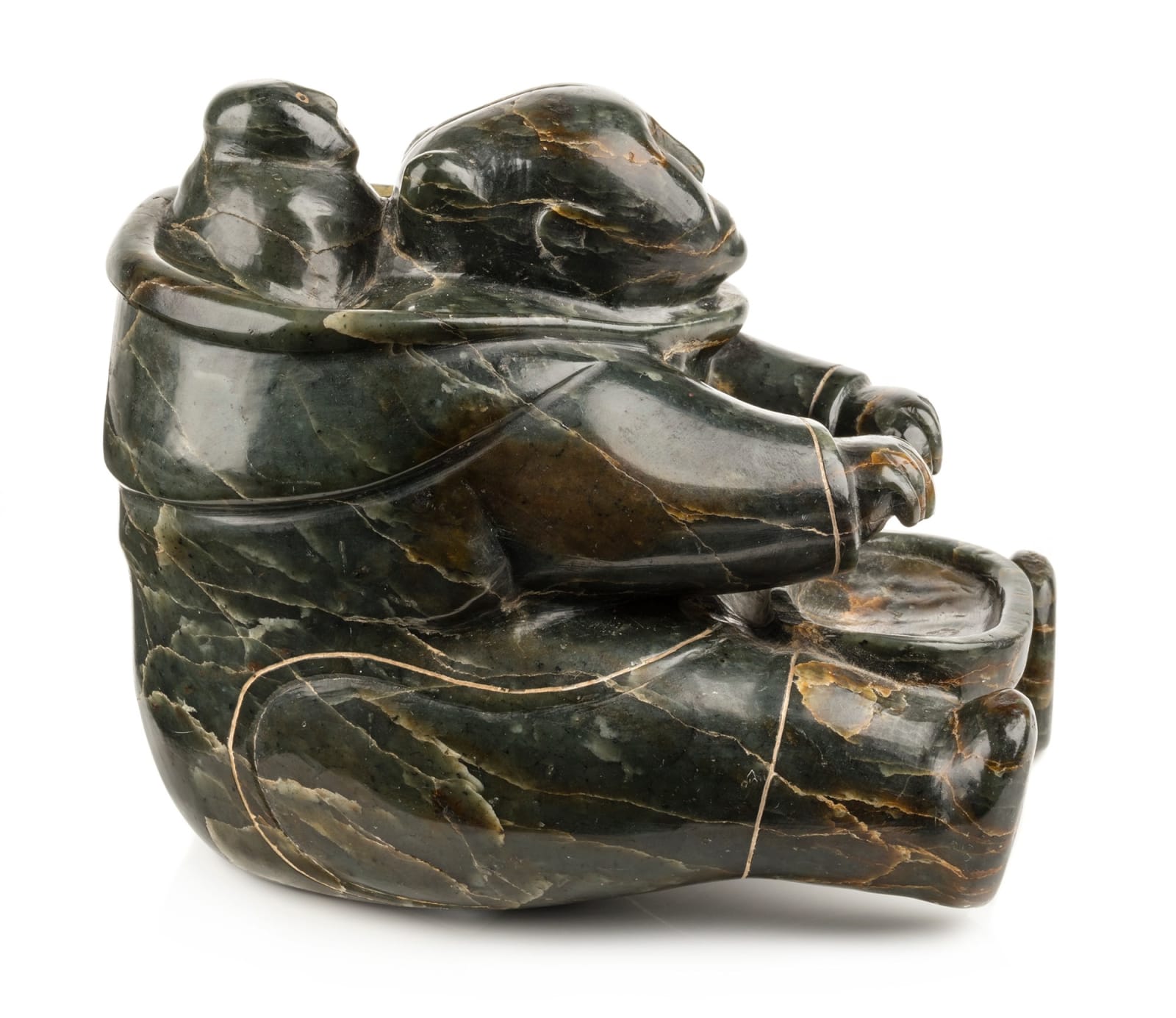 ELIJASSIAPIK (1912-1972) INUKJUAK (PORT HARRISON), Seated Mother and Child with Platter, c. 1953-55