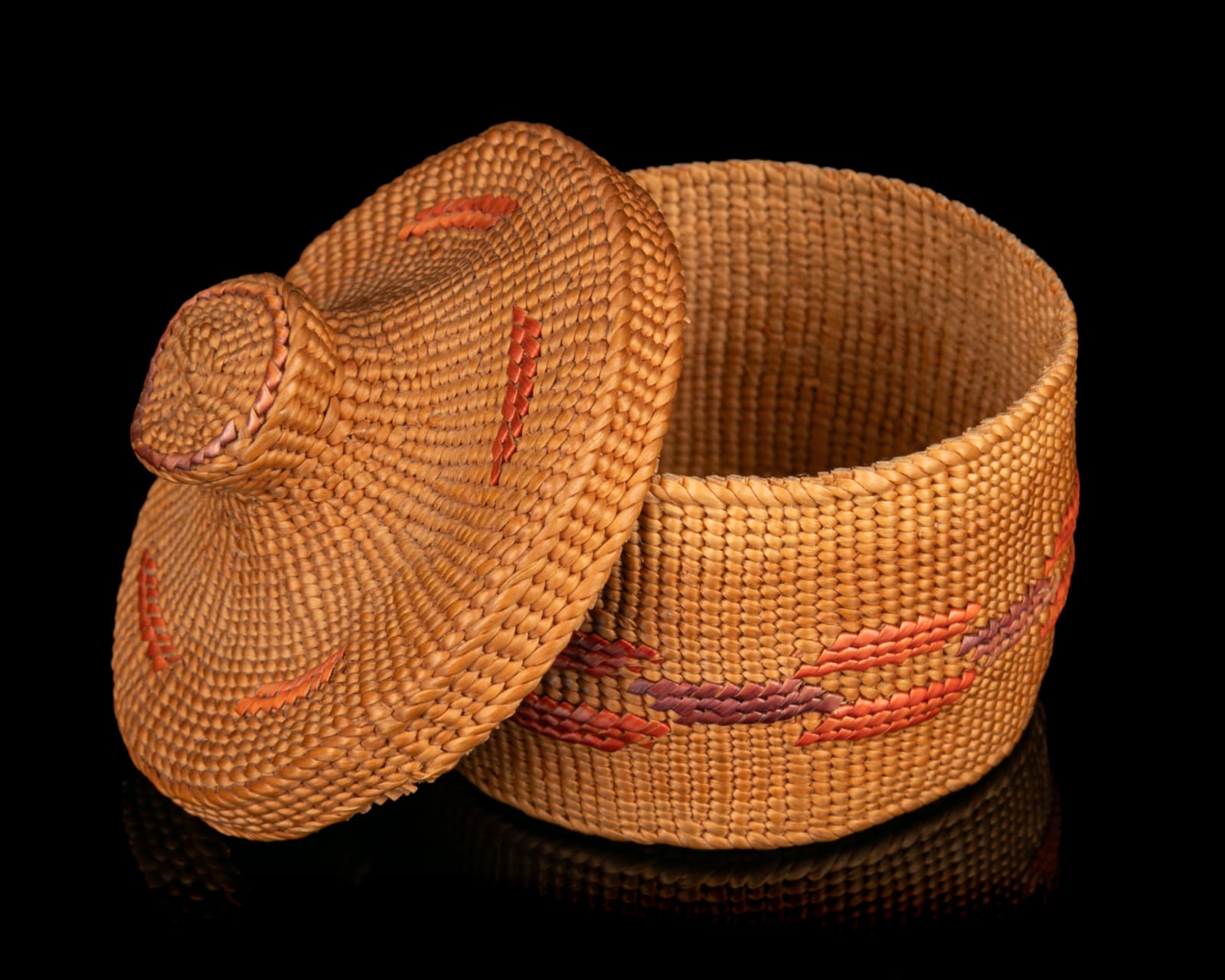 UNIDENTIFIED TLINGIT ARTIST, Lidded Basket, c. 1910-1920
