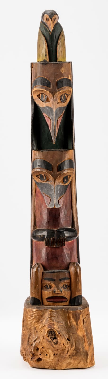 UNIDENTIFIED NUU-CHAH-NULTH ARTIST, Model Totem Pole, c. 1910-20