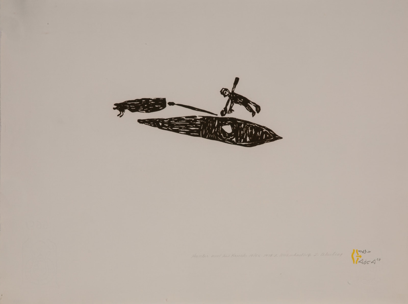 LUKE ANGUHADLUQ (1895-1982) QAMANI’TUAQ (BAKER LAKE), Hunter and His Kayak, 1978 #9