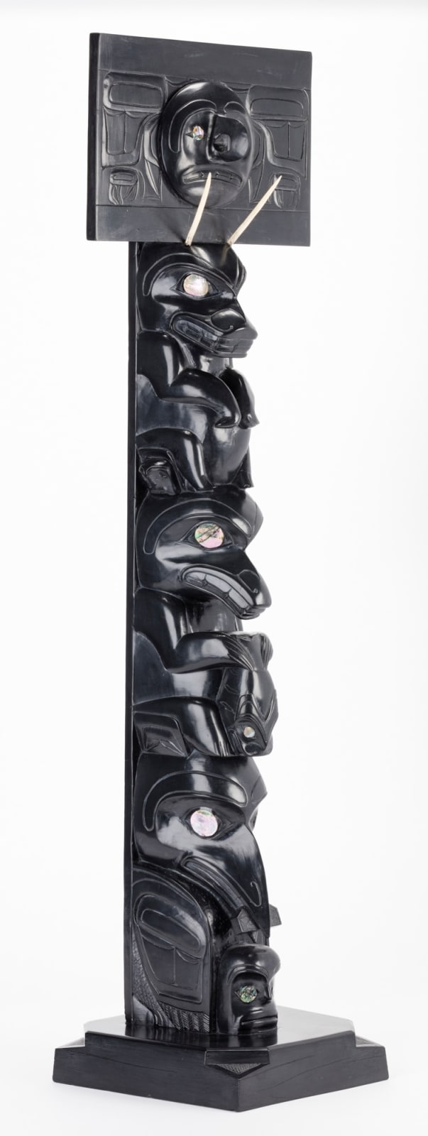 RUFUS MOODY, C.M. (1923-1998) SKIDEGATE, B.C., Model Mortuary Pole, late 1960s or early 1970s