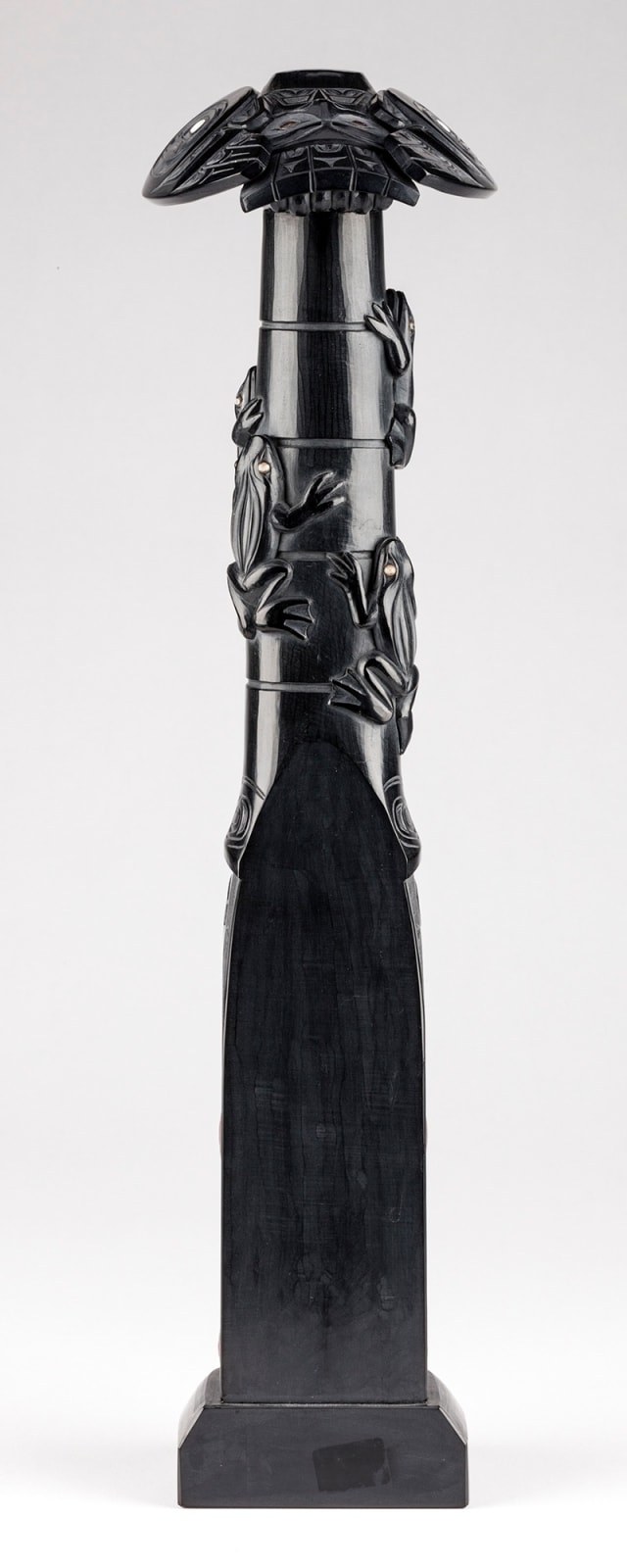 CHRISTIAN WHITE (1962-) OLD MASSET, HAIDA GWAII, Eagle Clan Ancestress Model Totem Pole, 2014