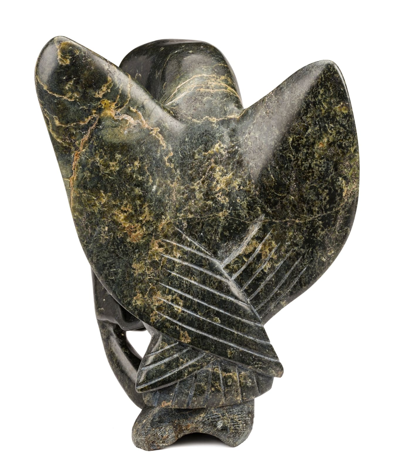 OSUITOK IPEELEE, R.C.A. (1922 or 1923-2005) KINNGAIT (CAPE DORSET, Owl and Ermine, 1980s