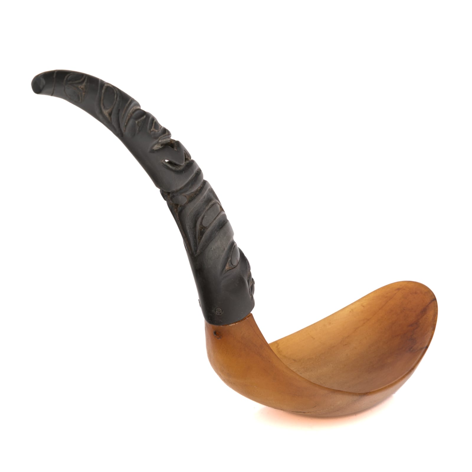 UNIDENTIFIED TLINGIT OR TSIMSHIAN ARTIST, Feast Spoon with Totemic Carved Handle, 19th century