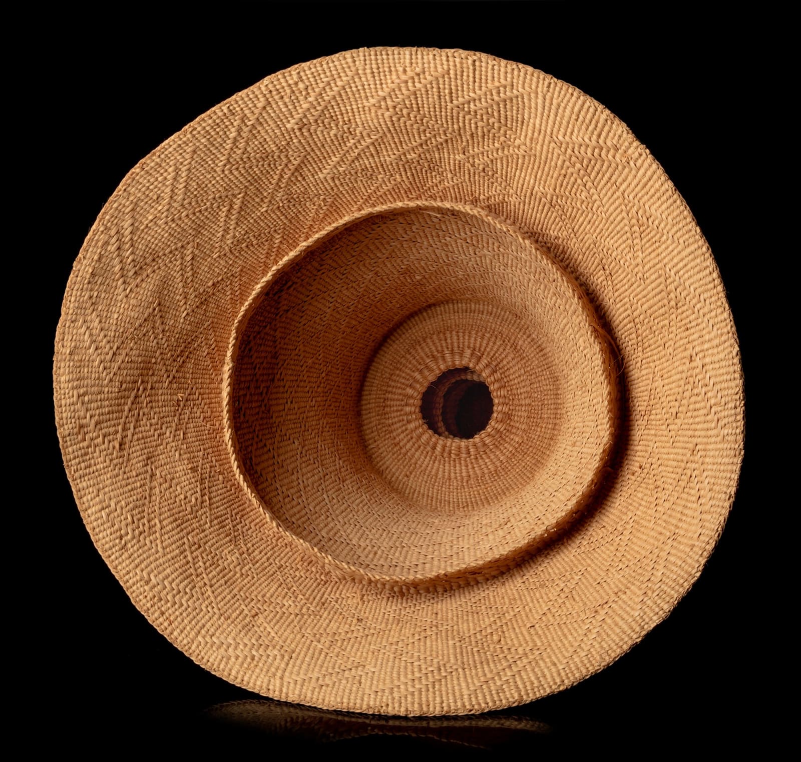 ISABEL RORICK (1955-) HAIDA, OLD MASSET, HAIDA GWAII, Wove Hat with Three Status Rings, mid-1990s