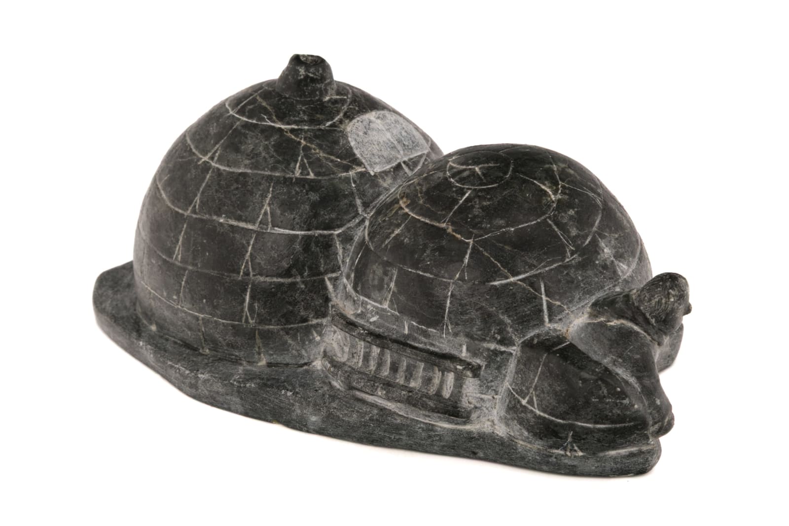 DAVIDIALUK ALASUA AMITTU (1910-1976) PUVIRNITUQ (POVUNGNITUK), Winter Camp with Hunter, Snow House, and Sled Dog, early 1960s