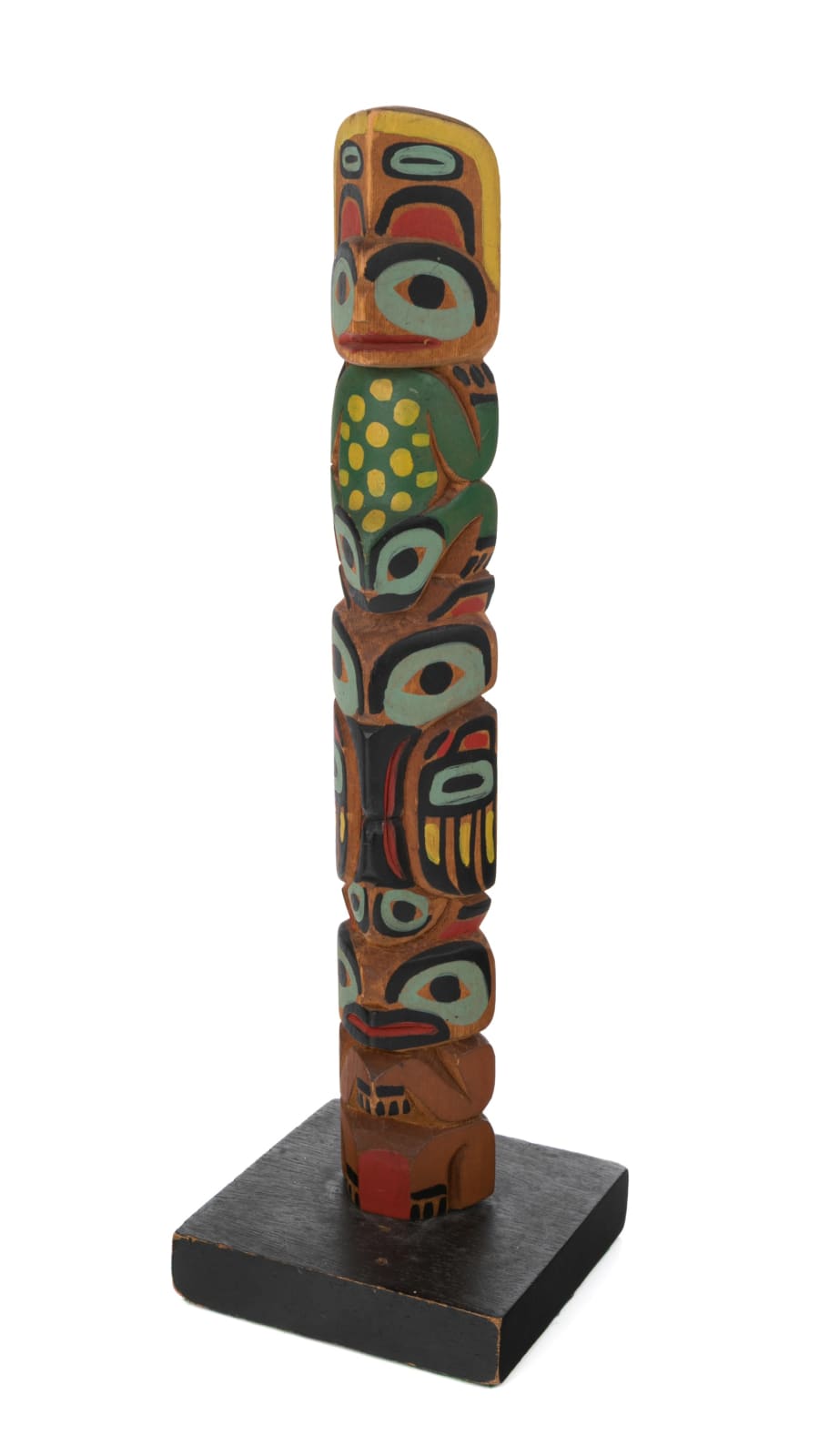 LINCOLN WALLACE (1919-1981), TLINGIT, HOONAH, AK, Raven Totem (Kiks.ádi) Model Pole, 1944
