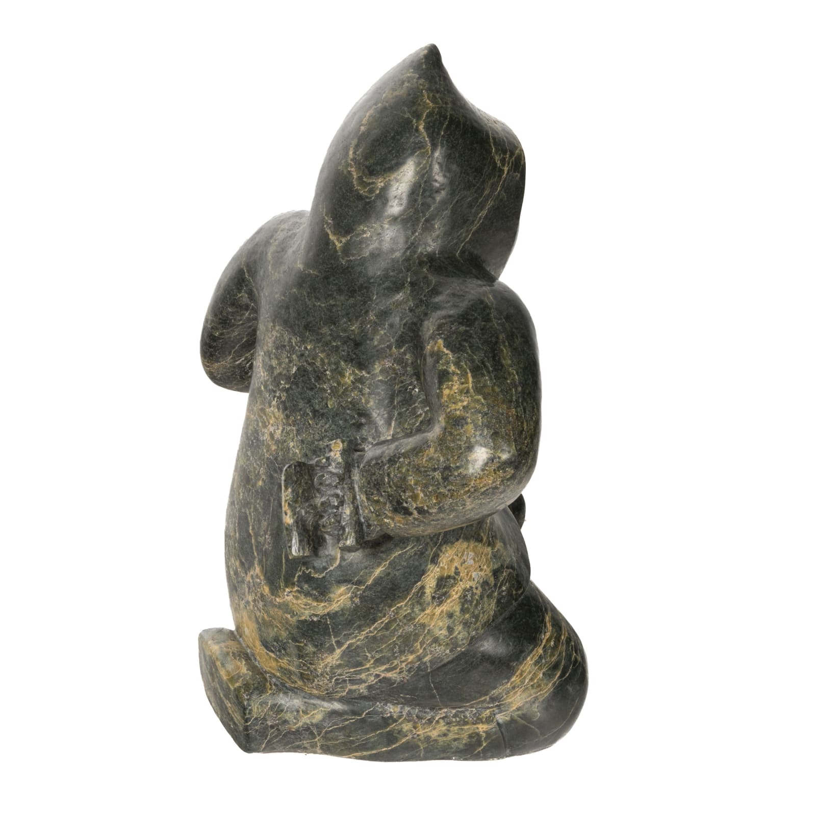 OVILOO TUNNILLIE, R.C.A. (1949-2014) KINNGAIT (CAPE DORSET), Man Preparing for Pulling Game, 1990s