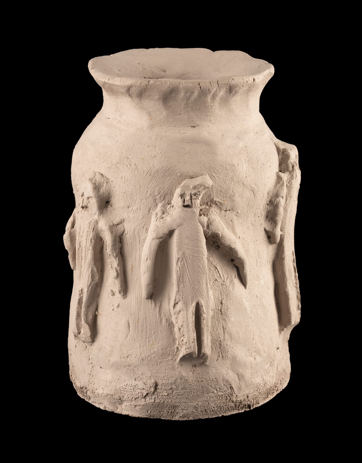 JOHN KAVIK (1897-1993) KANGIQLINIQ (RANKIN INLET), Pot with Five Figures, early 1970s