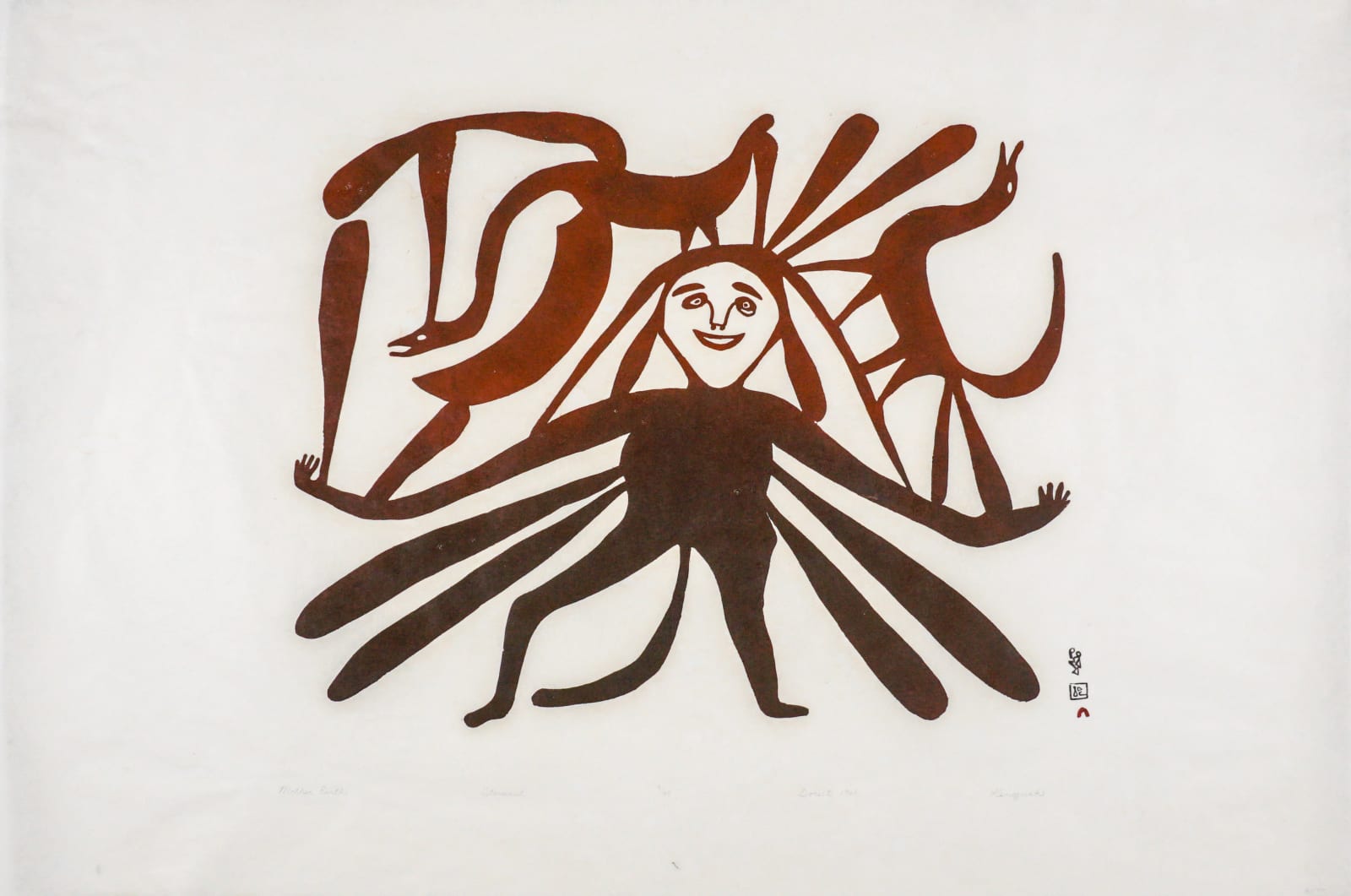 KENOJUAK ASHEVAK, C.C., R.C.A. (1927-2013) KINNGAIT (CAPE DORSET), Mother Earth, 1961 (2012 #12)