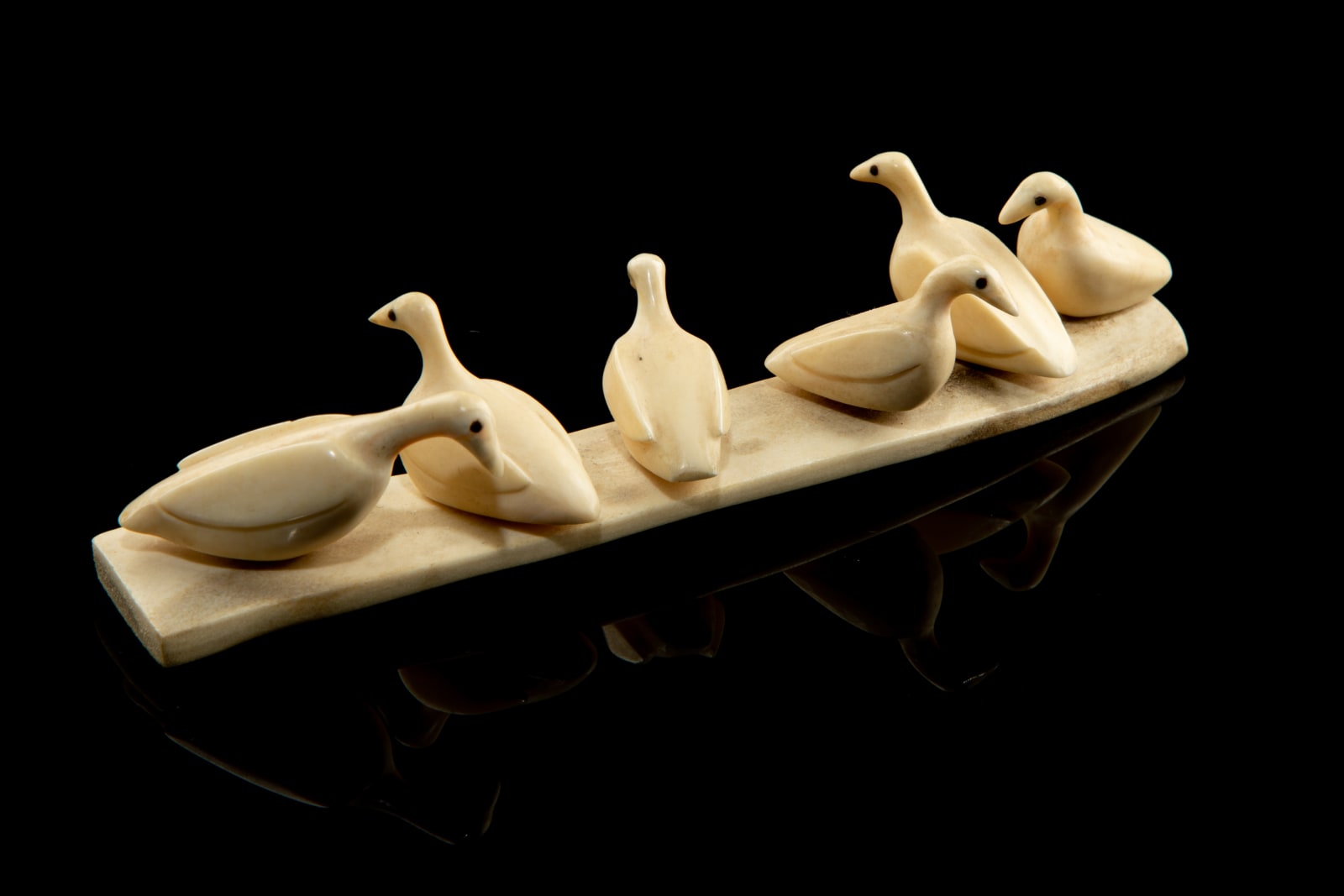 BERNADETTE IGUPTARK TONGELIK (1931-1980) NAUJAAT (REPULSE BAY), Six Birds on Base