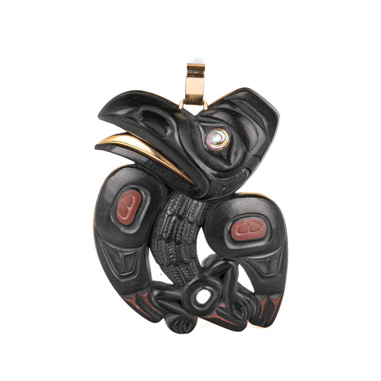 DARREL WHITE (1960-) DAAJING GIDS (QUEEN CHARLOTTE CITY), HAIDA GWAII, Raven Pendant, 2006