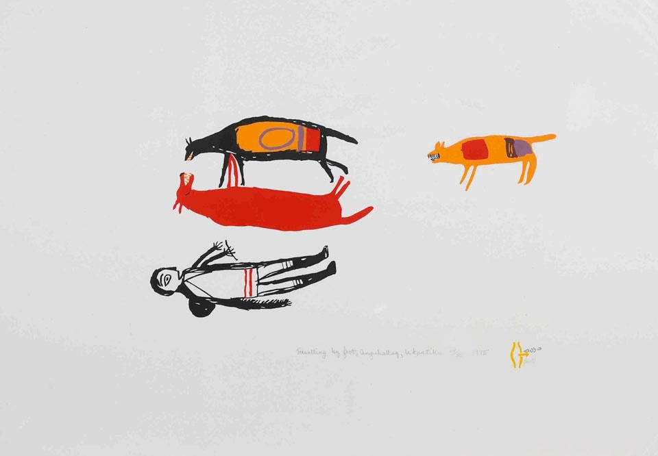 LUKE ANGUHADLUQ (1895-1982) QAMANI’TUAQ (BAKER LAKE), Travelling by Foot, 1975 #21