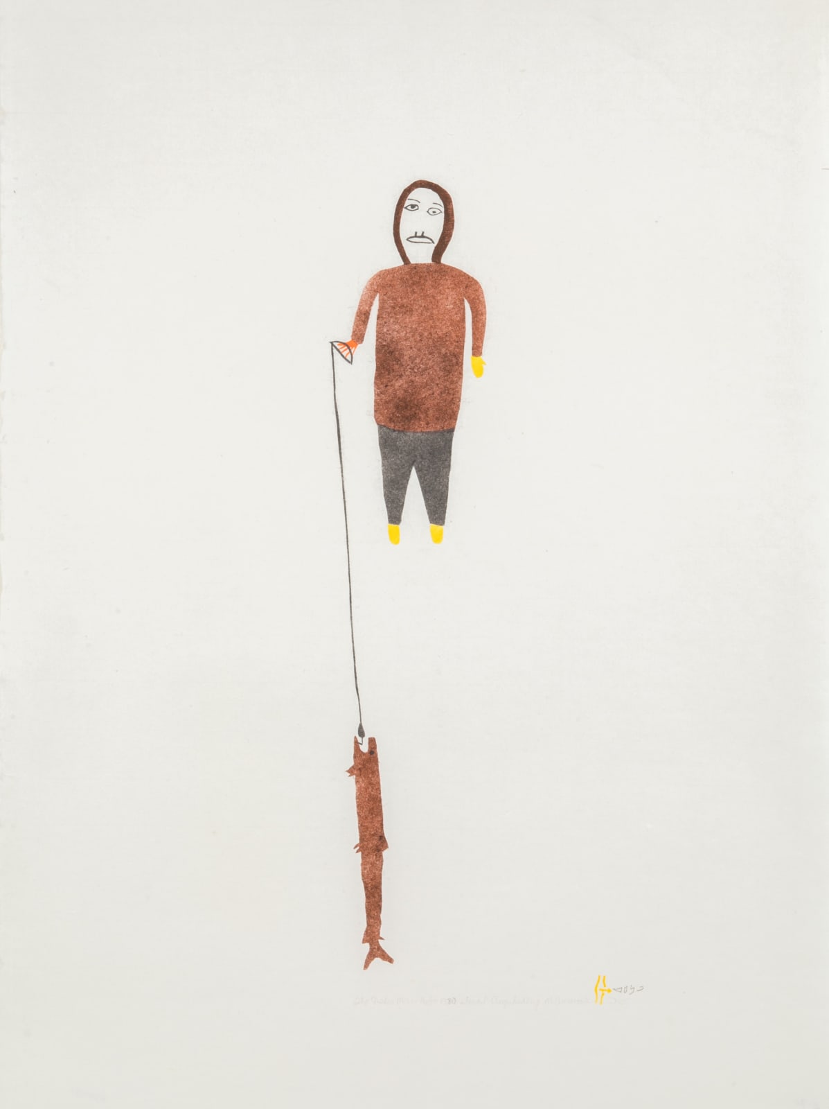 LUKE ANGUHADLUQ (1895-1982) QAMANI’TUAQ (BAKER LAKE), The Fisher Man, 1980 #5