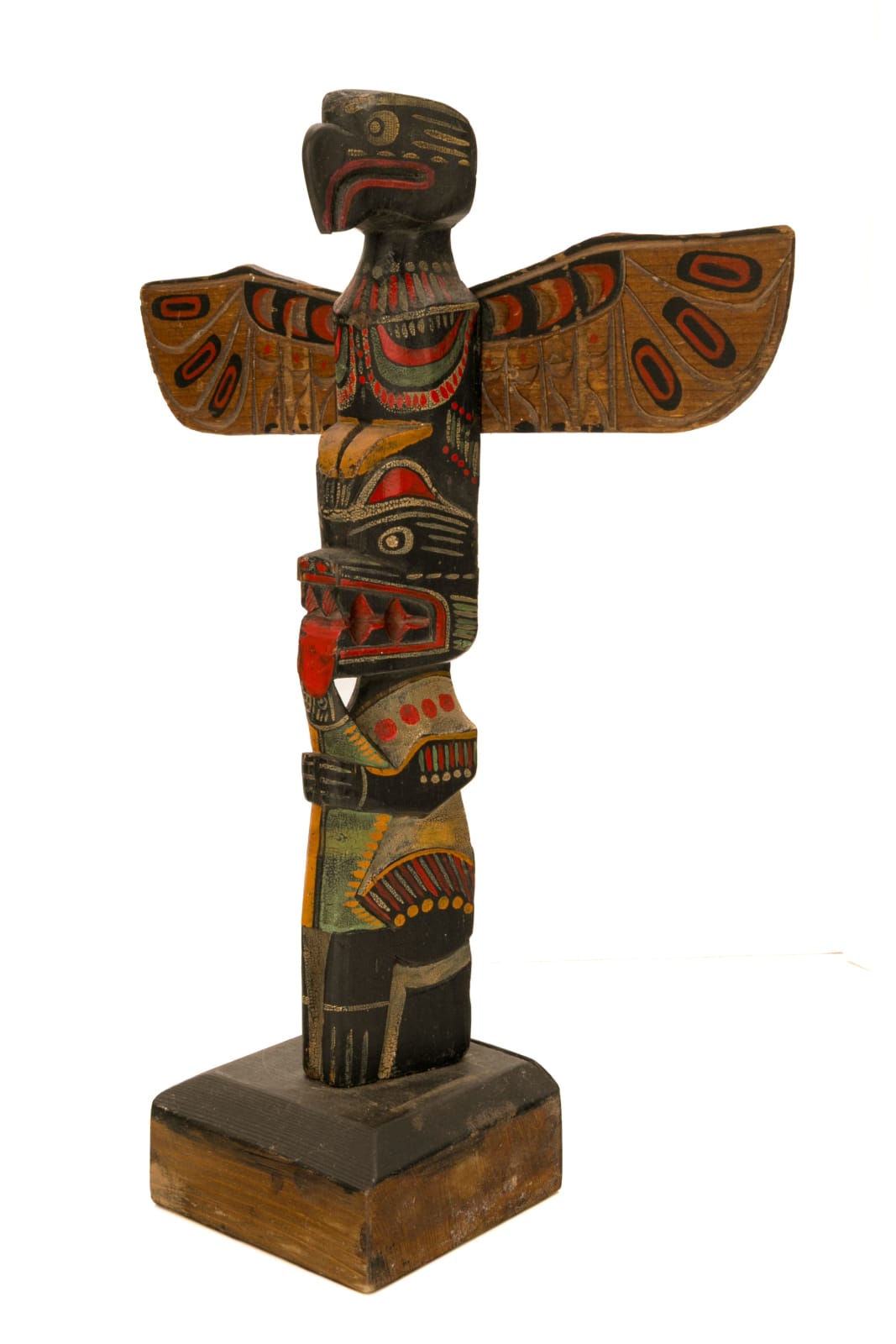 PHILIP NELSON (1924-D) KWAKWA̱KA̱ʼWAKW/QUATSINO AND JIMMY JOHN (1876-1988) MOWACHAHT/NUU-CHAH-NULTH, Model Totem Pole, c. 1940s / 1950s