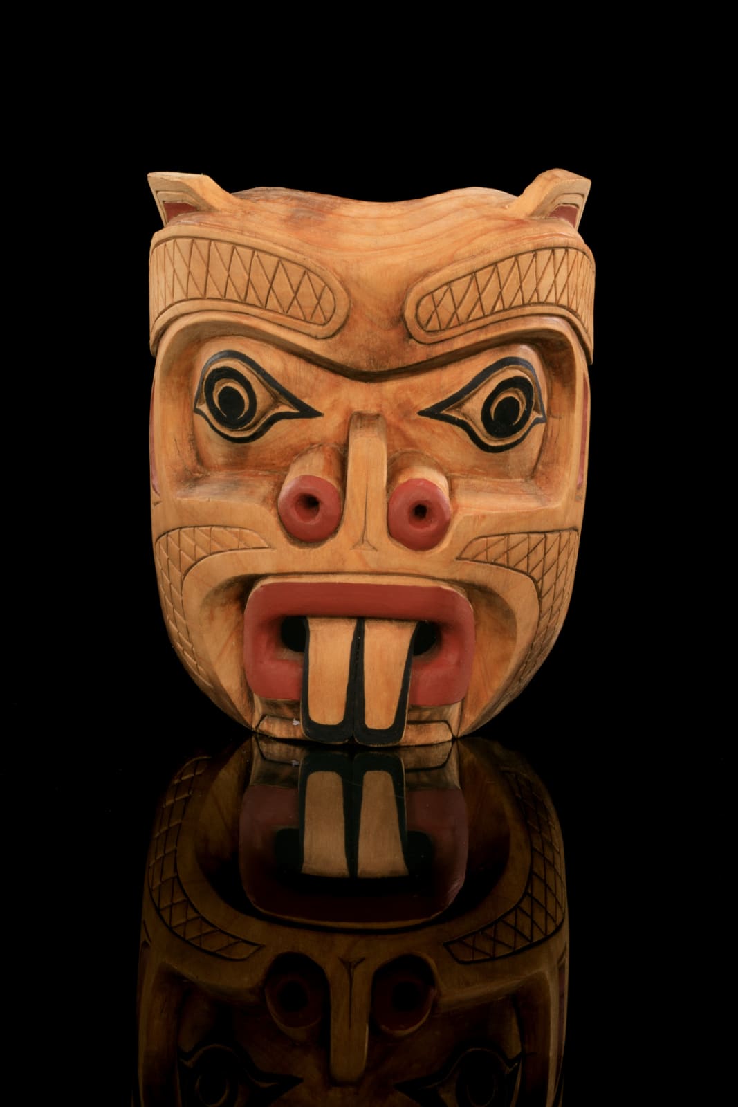 UNIDENTIFIED KWAKWA̱KA̱ʼWAKW ARTIST, Kwagiulth Model Beaver Mask, 1985