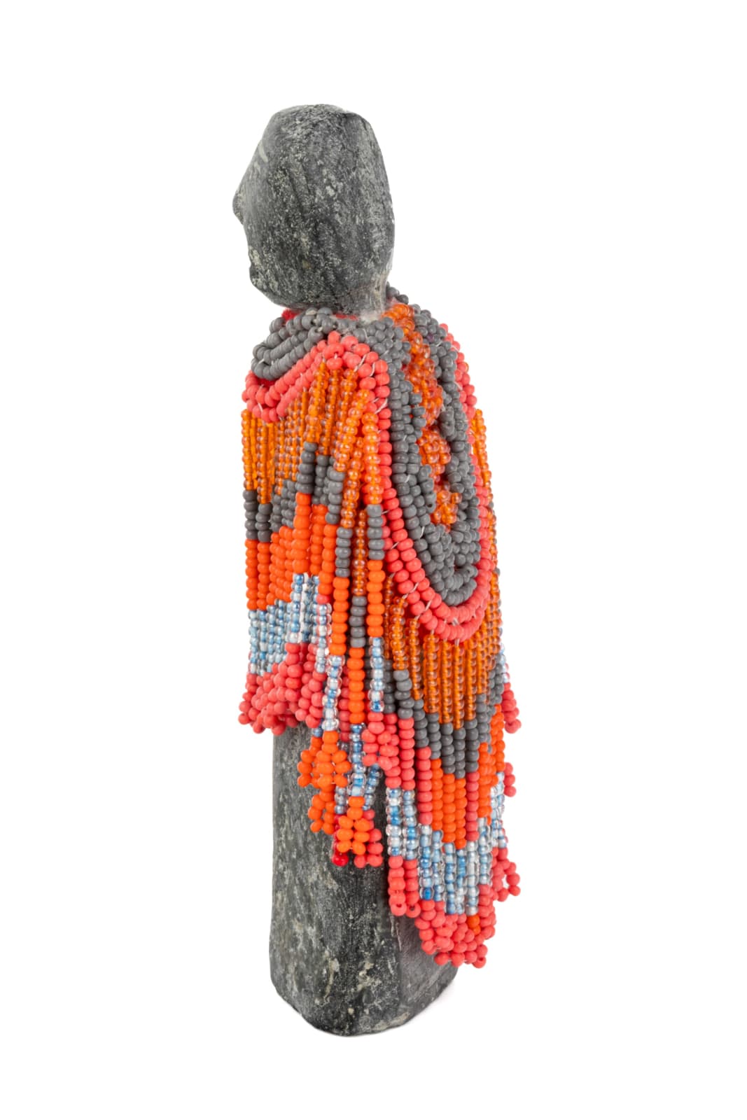 EVA TALOOKI ALIKTILUK (1927-1994) ARVIAT (ESKIMO POINT), Woman in an Orange and Grey Beaded Amautiq