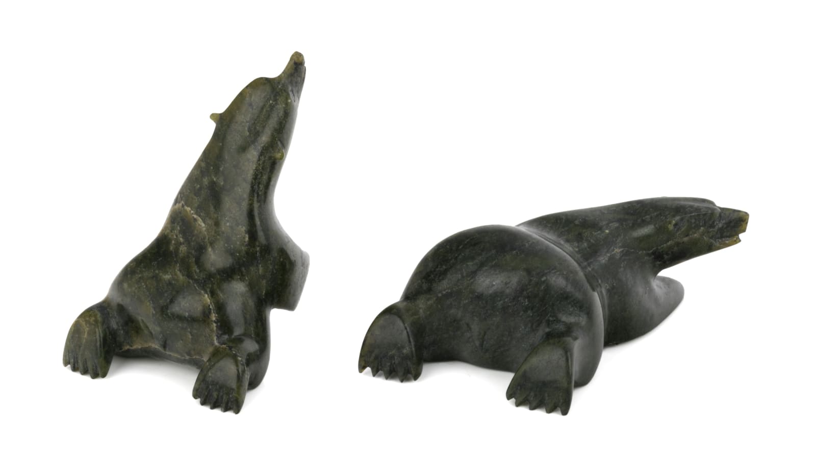 MOSESIE (MOE) POOTOOGOOK (1977-) KINNGAIT (CAPE DORSET), Two Works: Polar Bear Scenting and Polar Bear Resting, 2000s