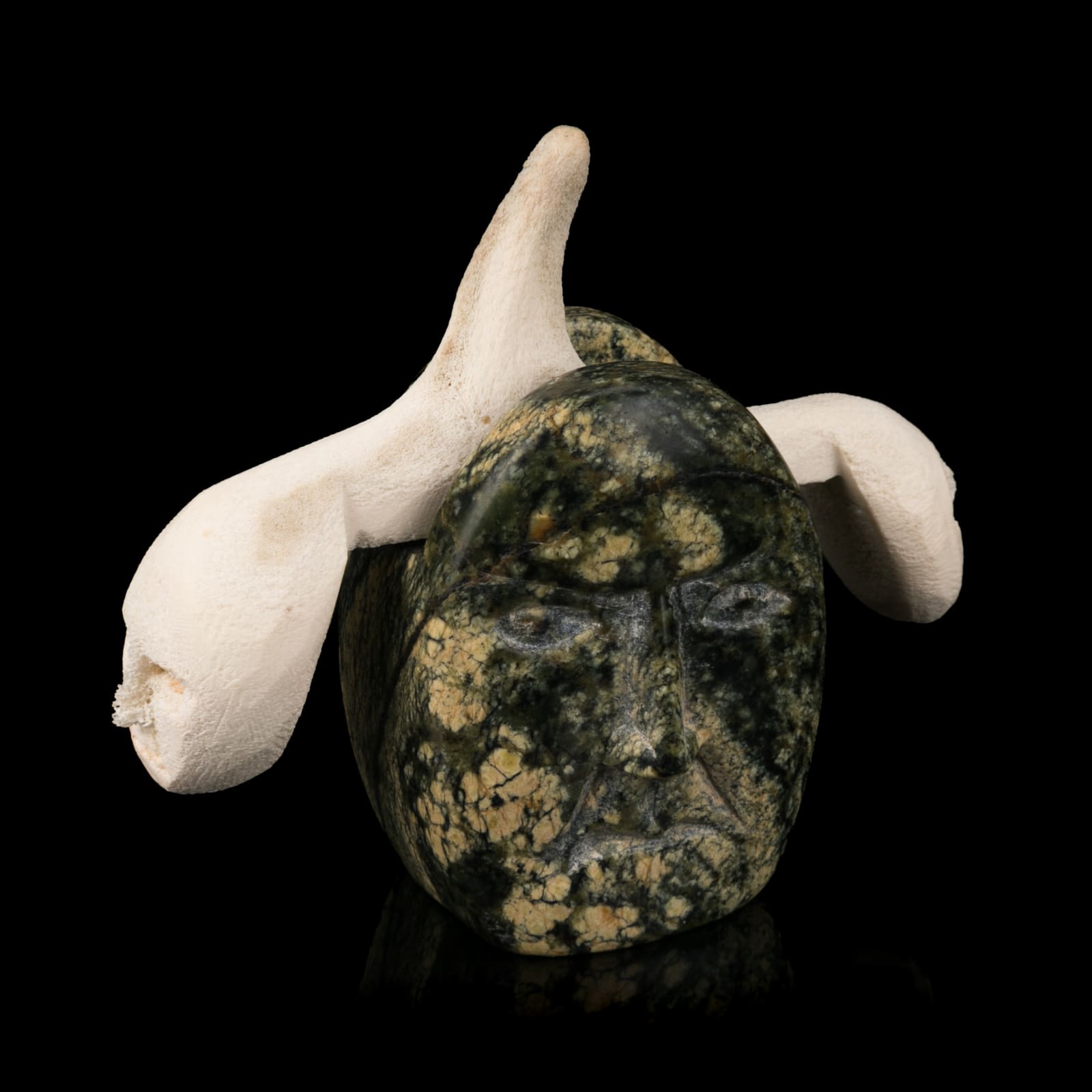 ISACI ETIDLOIE (1972-2014) KINNGAIT (CAPE DORSET), Head with Spirits, 2000s