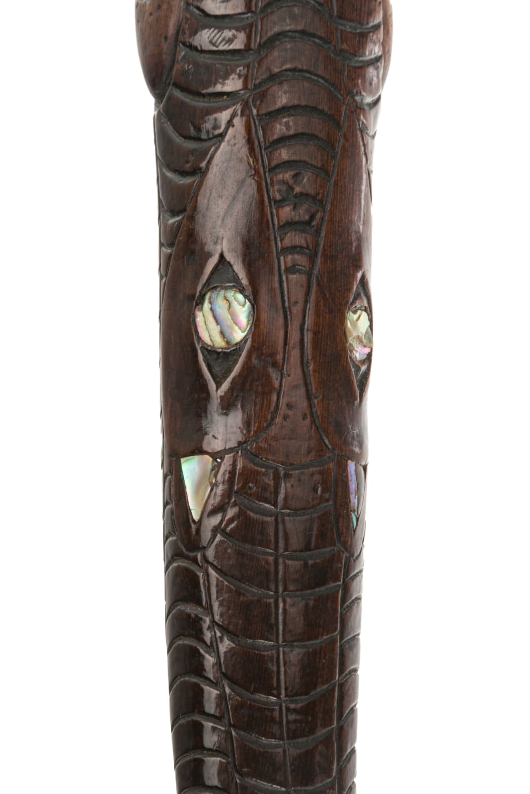 UNIDENTIFIED ARTIST, NORTHERN NORTHWEST COAST, POSSIBLY TSIMSHIAN, Cane or Staff with Circumventing Serpent and Frog Finial, 19th century