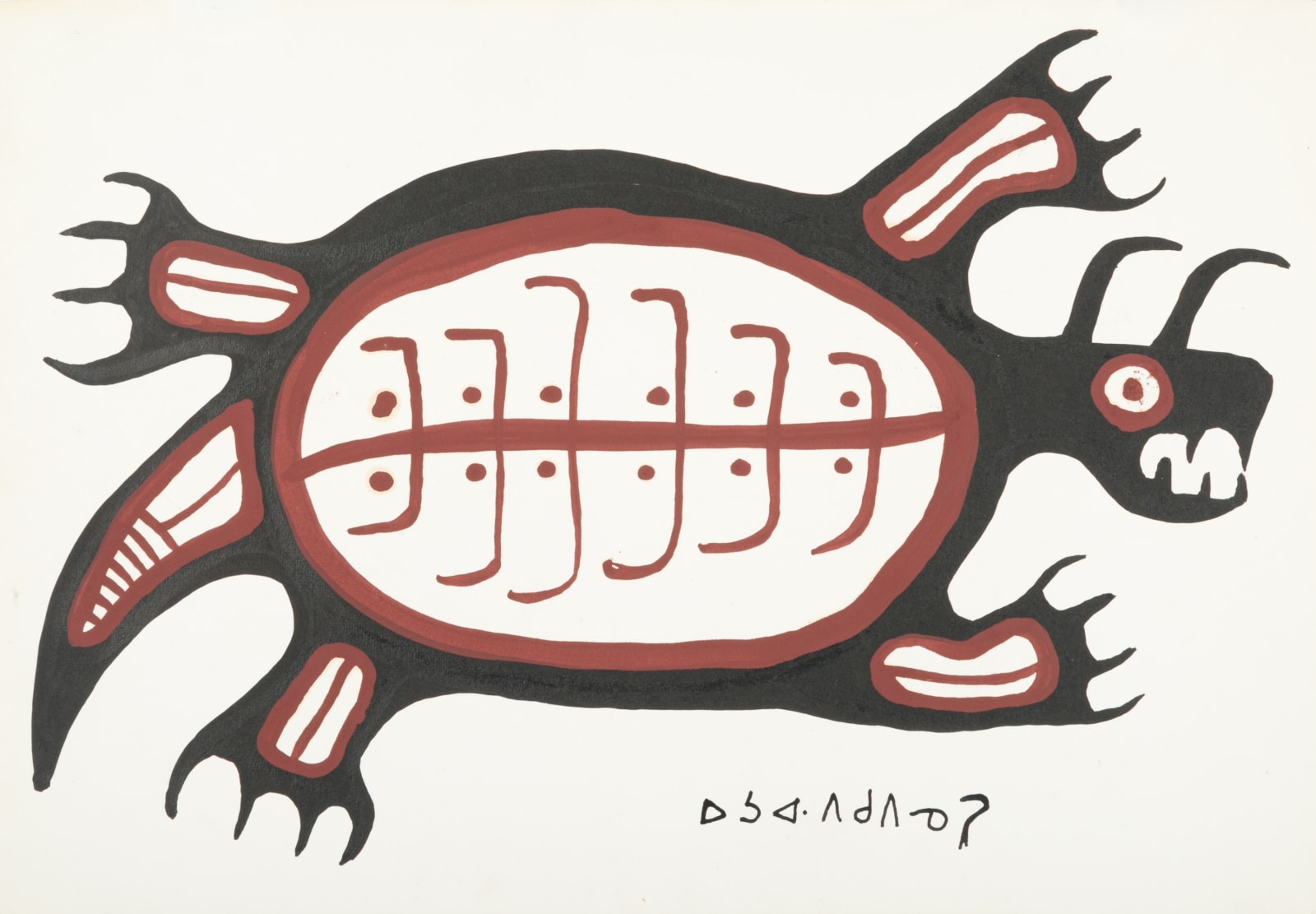 NORVAL MORRISSEAU, C.M. (1931-2007) ANISHINAABE (OJIBWE), Turtle, early-mid 1960s