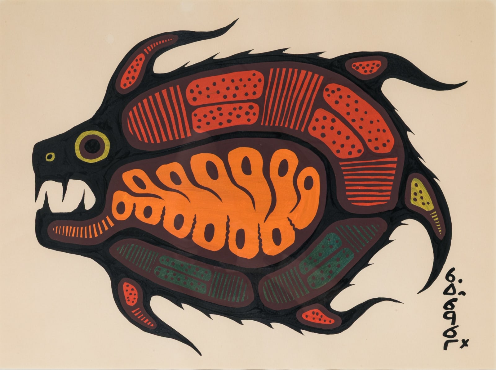 GOYCE KAKEGAMIC (1948-2021) ANISHINAABE (CREE), Fish, c. 1970s